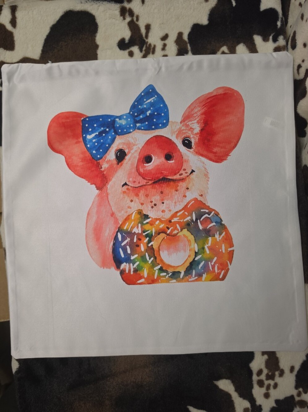 Pig Western Throw Pillow Cover Pillowcase